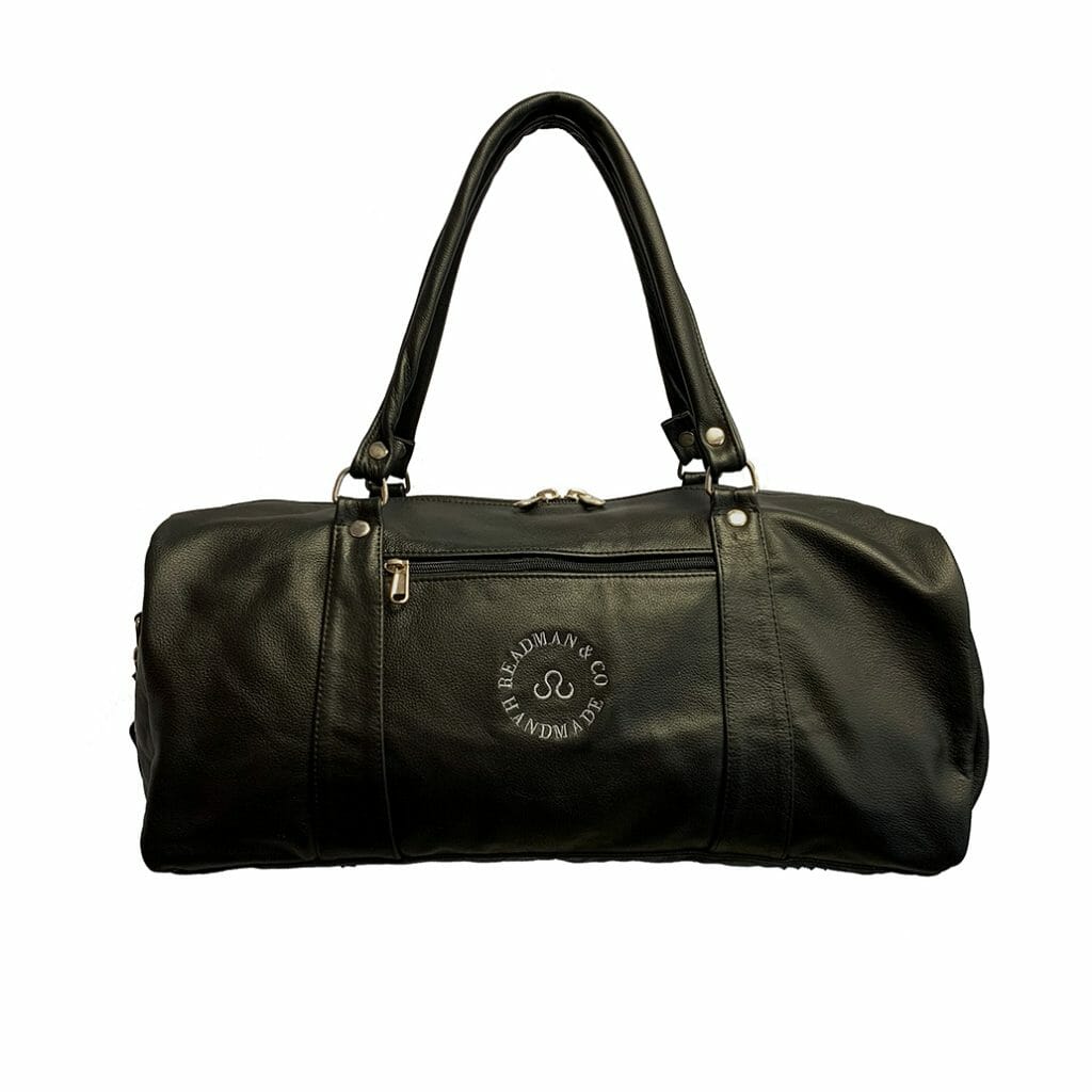 Holdall Medium Weekend Bag Black Leather Look